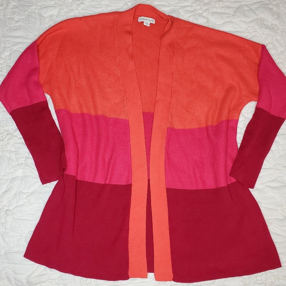 Coldwater Creek Color Blocked Cardigan